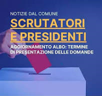 Aggiornamento ALBO SCRUTATORE e PRESIDENTE di seggio elettorale.